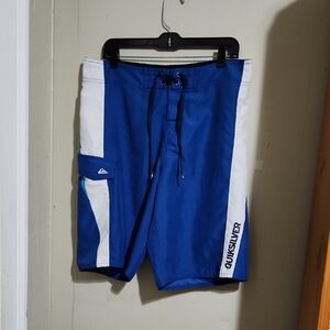 Quiksilver Blue and White Board Shorts
